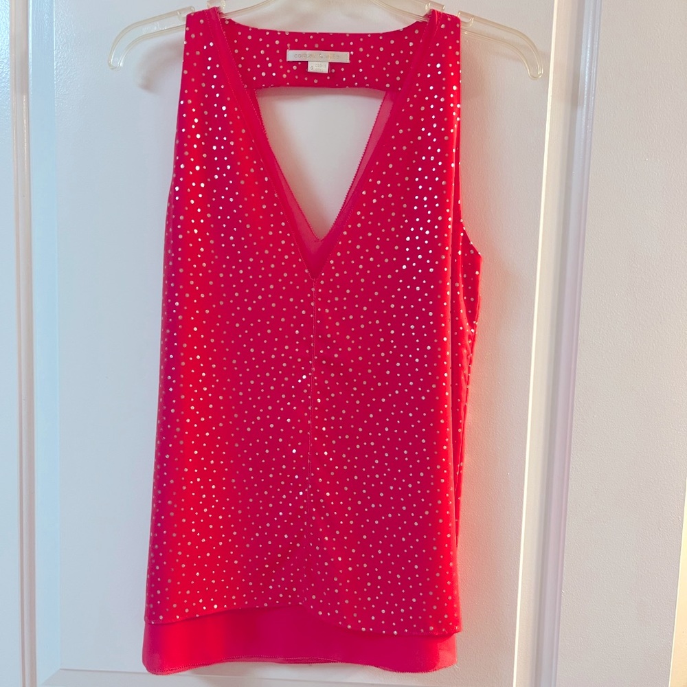 Worn 1x: $195 COOPER & ELLA Pink-and-Metallic-Gold Top
